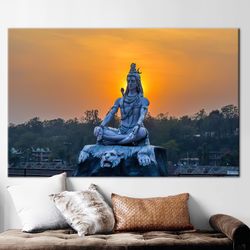 buddha art canvas, indian printed, sunset wall art, buddha gift art, buddhist gift art canvas, lord art canvas, sculptur