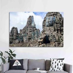 mural art, glass wall decor, wall decor, angkor thom landscape glass decor, landscape glass wall art, cambodia landscape