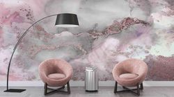 pink and gray marble, pink marble mural, pink wall art, abstract wall paper, gray marble wall paper, shimmery wall paper