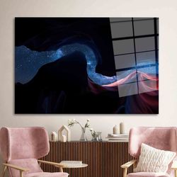 starry sky and canyon glass printing, landscape glass wall, sky glass, nature landspace wall decor, milk way glass wall