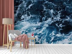 sea landscape wall decor, aesthetic ocean mural, 3d wall art, sea paper art, landscape digital paper, stick on wallpaper