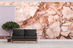 marble wall mural, pink and brown marble, custom wall paper, 3d wall paper, wall paper peel and stick, abstract wallpape