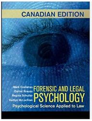 test bank for forensic and legal psychology, 1st canadian edition, mark