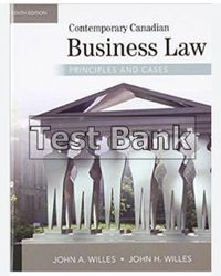 test bank for contemporary canadian business law willies 10th test bank & solutions manual