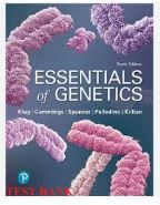 test bank for essentials of genetics 10th edition by william klug, charlotte spencer, darrel killian
