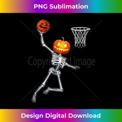 pumpkin skeleton playing basketball matching halloween - contemporary png sublimation design - ideal for imaginative endeavors