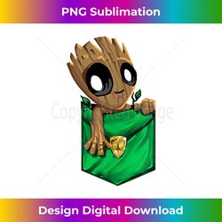 marvel guardians of the galaxy groot in a pocket kawaii tank top - minimalist sublimation digital file - spark your artistic genius