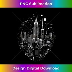 New York City Downtown Skyline Statue of Liberty NYC - Luxe Sublimation PNG Download - Enhance Your Art with a Dash of Spice