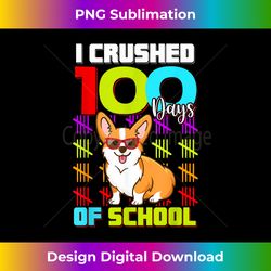 100th Day Of School Boys Kids 100 Days School Corgi Lovers - Eco-Friendly Sublimation PNG Download - Animate Your Creative Concepts