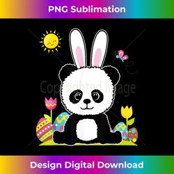 funny easter big panda bear with rabbit ears and easter eggs - urban sublimation png design - animate your creative concepts