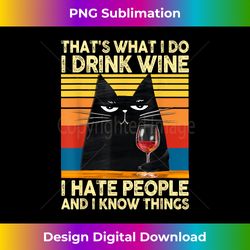 That's What I Do I Drink Wine I Hate People Cats Drink Wine - Urban Sublimation PNG Design - Rapidly Innovate Your Artis