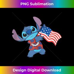 disney lilo & stitch tropical stitch american flag tank top - creative sublimation png download