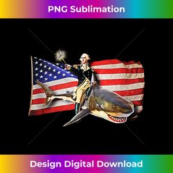 washington riding shark gift funny july 4th american flag tank top - exclusive sublimation digital file