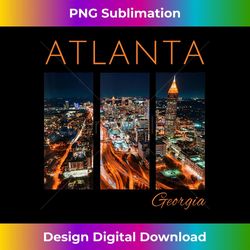 atlanta nightlife ga skyline cityscape atl georgia skyscaper - retro png sublimation digital download