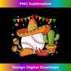 taco playing baseball mexican cinco de mayo 2024 party 1 - png transparent sublimation file