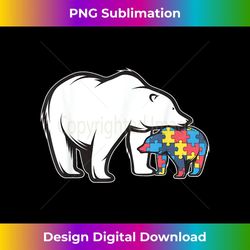 autism awareness polar bear puzzle piece - modern sublimation png file