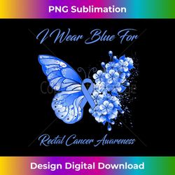 butterfly i wear blue for rectal cancer awareness - png transparent sublimation file