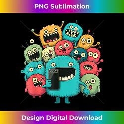 funny selfie group of monsters silly face group photo cute - sublimation-ready png file