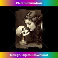 vintage witch sorceress skeleton skull kiss 1910 photography 2 - high-quality png sublimation download