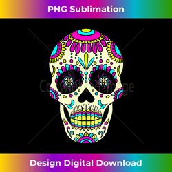 sugar skull colorful head afterlife calavera mexican 1 - vintage sublimation png download