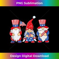 patriotic gnomes fourth of july red white & blue - decorative sublimation png file