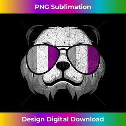panda ace flag sunglasses asexual pride cool animal asexual 2 - instant png sublimation download