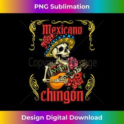 mexicano chingon mariachi skull dia de los muertos 1 - vintage sublimation png download