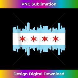 chicago flag skyline pride illinois vintage - elegant sublimation png download