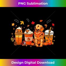 golden retriever pumpkin spice coffee latte warm fall autumn - vintage sublimation png download