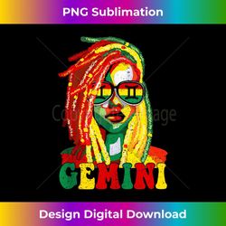 gemini queen black loc'd girl zodiac sign birthday - decorative sublimation png file