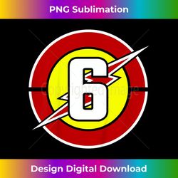 6th birthday super hero flash lightning bolt 6 year old - signature sublimation png file