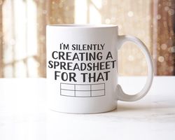 funny accounts accountant mug & coaster creating a spreadsheet office it tech tax analyst joke cup gift set