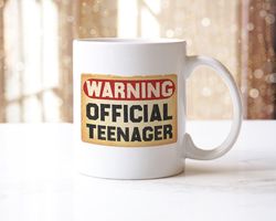 warning official teenager - funny novelty coffee tea cup mug & coaster gift