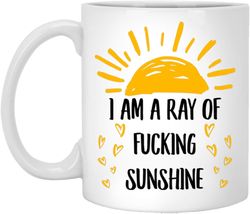 i'm a ray of f cking sunshine coffee mug funny white 11oz