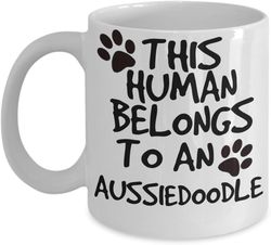 aussiedoodle mug - white 11oz ceramic tea coffee cup - perfect for travel and gifts