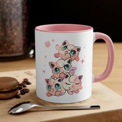 jiggly puff mug, anime coffee cup, jiggly coffee mug, anime decor, anime mug, balloon poke, igglybuff, kawaii, gift,