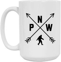 pnw pacific northwest bigfoot sasquatch novelty coffee mug