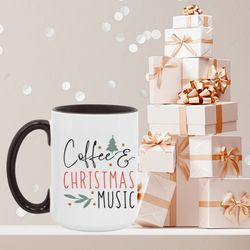 coffee and christmas music mug,  christmas coffee mug, christmas music mug, christmas mug, christmas gift