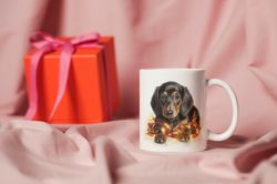 santa paws dachshund puppy holiday mug 11 oz  gift for dog lover, christmas mug, dachshund gift, dachshund lover, christ