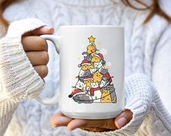 meowy christmas mug, cat gift, christmas gift, christmas coffee mug, funny coffee mug, large ceramic mug, merry christma