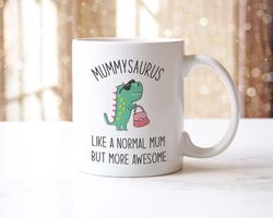 mummysaurus mug and coaster gift set like a normal mum funny coffee mug tea cup