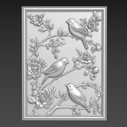 birds wall decor bas-relief