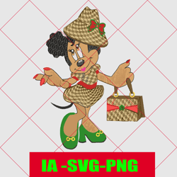 african american mouse with a fantasy hat svg . girl, cartoon character, svg digital download