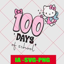 100 days of school kitty, svg kawaii kitty 100 days of school, 100th day of school, back to school svg, teacher svg, 100