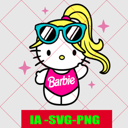 malibu kitty svg, malibu kawaii doll svg, silhouette cutting file, cricut, sublimation, cute pink kawaii