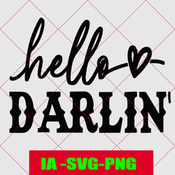 bonjour darlin svg, darlin svg, hello love svg, love svg, heart svg, valentines day svg, valentine svg, country girl svg