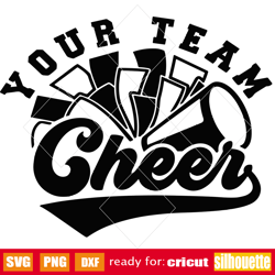 cheer svg png, megaphone svg, pom pom svg, your cheer team svg, cheer team shirt, cheerleader svg, cheerleading team svg