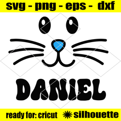 bunny face svg, easter svg cutting files, bunny eyelashes clipart, cute bunny with whiskers, kids, digital download png,