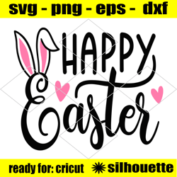 happy easter svg png, easter svg, easter bunny svg, bunny ears svg, family easter shirts, spring, digital download svg,