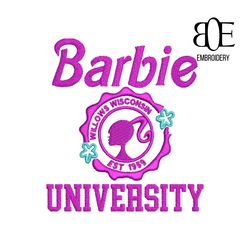 barbie university embroidery design, princess embroidery design, girl embroidery pattern, instant downlod, embroidery